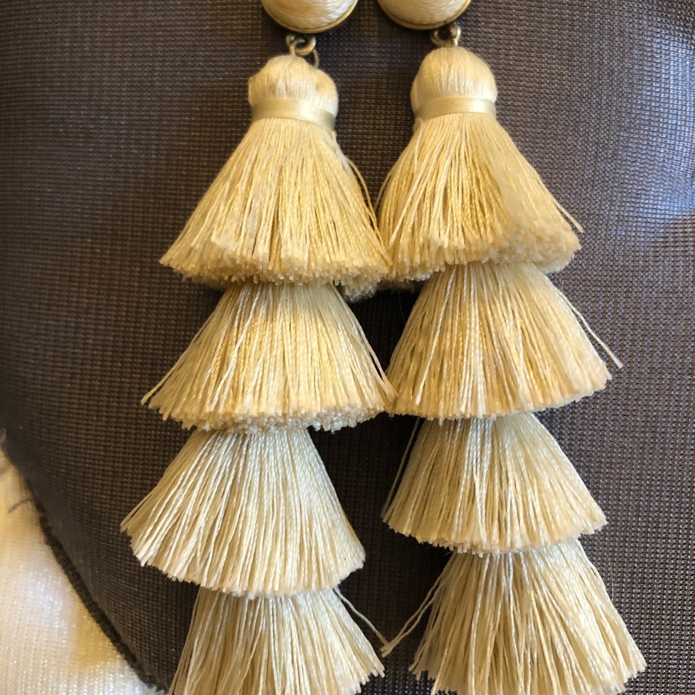Cream Tassel Earrings